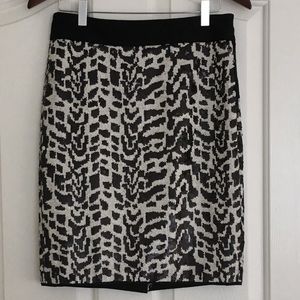 The Limited White and Black Sequins Skirt